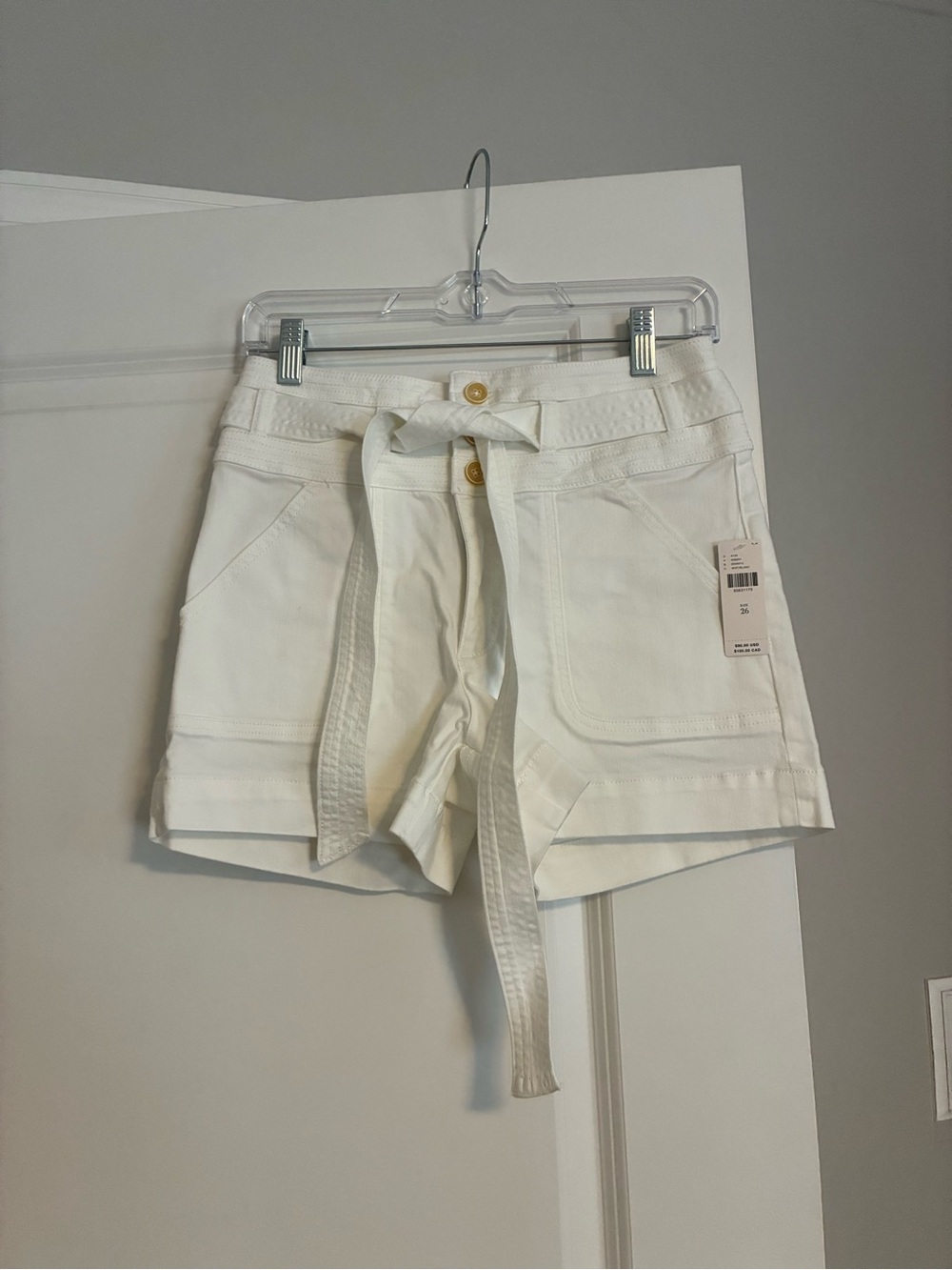 Anthropologie Pilcro and the Letterpress White Jean Shorts with Removable Belt